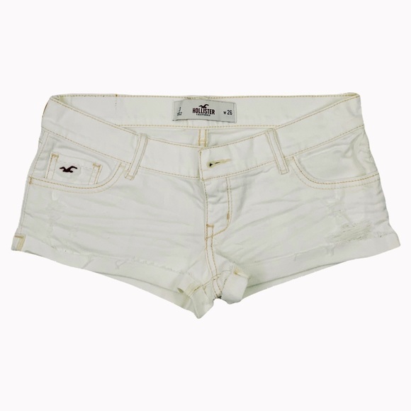 Hollister Pants - Hollister White Distressed Jean Shorts